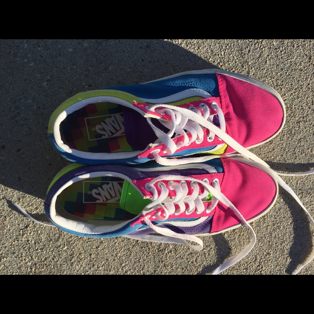 Vans Neon Multicolor shoes size 8.5 women’s or 7 men